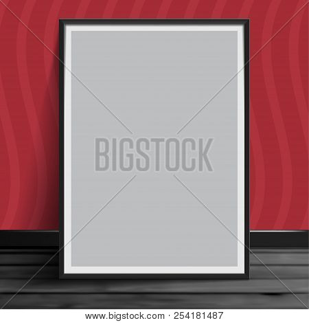 Stock Vector Illustration Mockup Mock Up Realistic Picture Template Photoframes. Blank Paper Gray. A