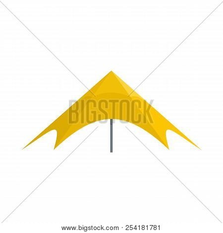 Yellow Event Tent Icon. Flat Illustration Of Yellow Event Tent Icon For Web Isolated On White