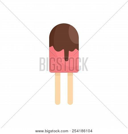 Choco Ice Cream Icon. Flat Illustration Of Choco Ice Cream Icon For Web Isolated On White