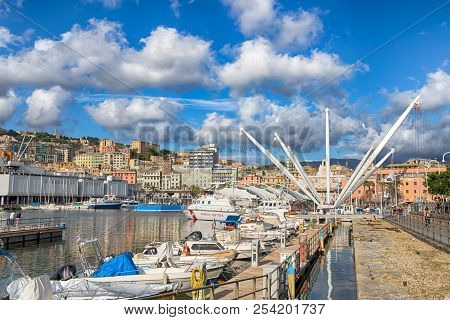 Genoa (genova), Italy, August, 10, 2017 - Old Port Area, 