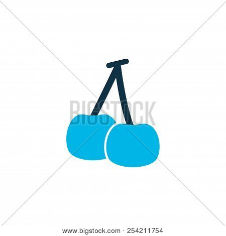 Cherry Icon Colored Symbol. Premium Quality Isolated Morello Element In Trendy Style.