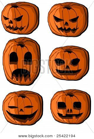 Collection of halloween pumpkin lanterns