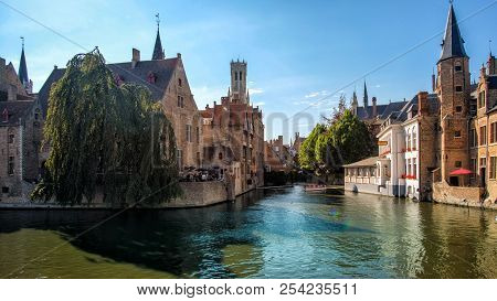 Aachen/germany - August 2018: Historical And Old City Of Aachen During Summertime And Clear Blue Sky