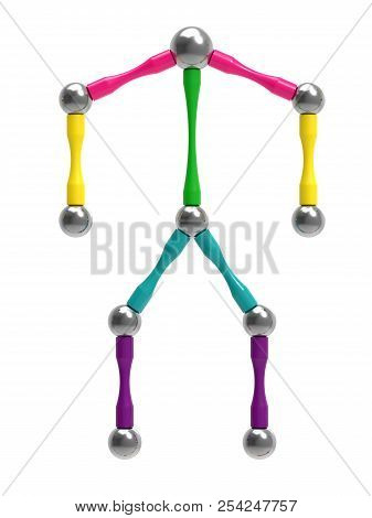 Picture Of A Toy Man In A Business Body Posture. 3D Rendering.