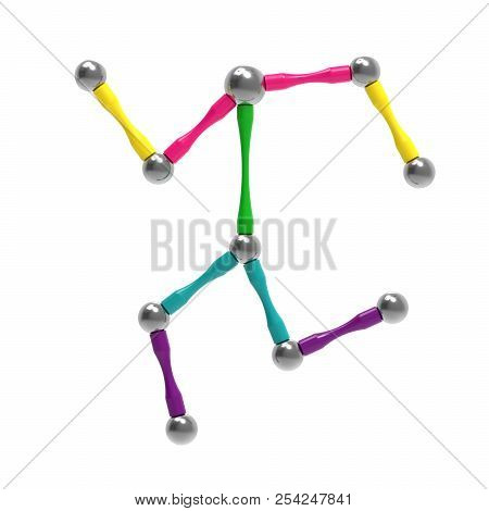 Picture Of A Toy Man In A Business Body Posture. 3D Rendering.