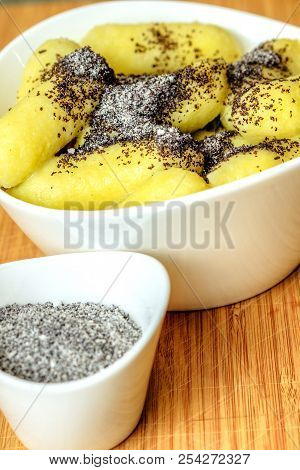 Traditional Austrian Slovak Dumpling With Poppy Seed
