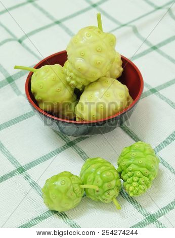 Vegetable And Herb, Fresh Ripe Noni, Morinda Citrifolia, Great Morinda, Indian Mulberry, Beach Mulbe