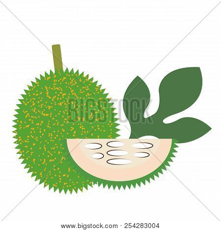 Healthy Organic Green Gac Fruit, Colorful Tropical Nature Fresh Fruit Objects.