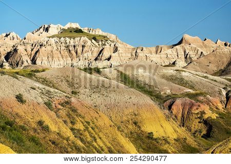 Late Afternoon View From Badlands National Park In South Dakota