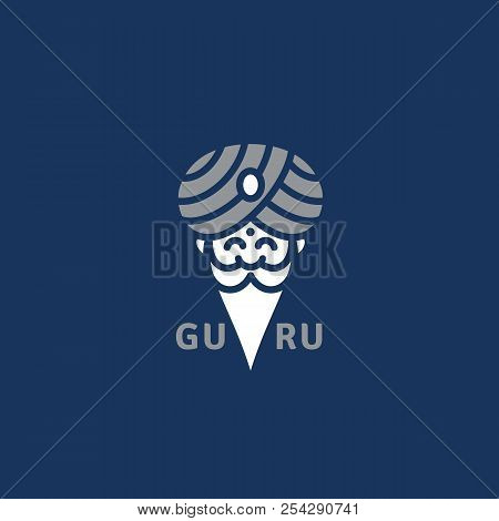 Guru Logo, Label Template Design. Vector Illustration.