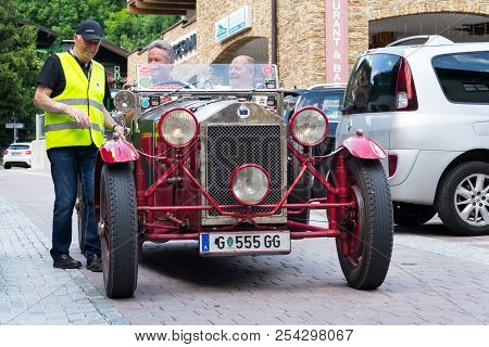 Saalbach-hinterglemm, Austria - June 21 2018: Vintage Italian Car Lancia Lambda Type 221 Spider From