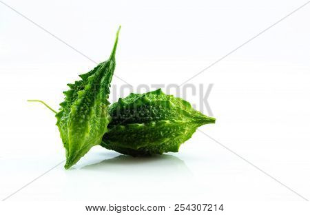 Bitter Gourd, Bitter Molon Isolated On White Background