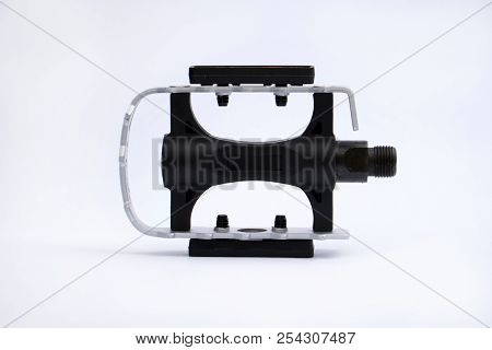 Bicycle Pedals With Reflector Isolated On White Background.