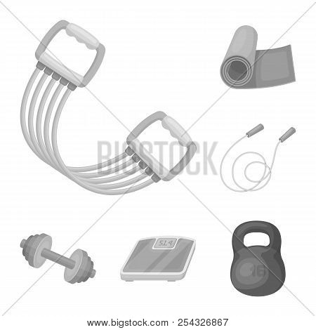 Gym And Training Monochrome Icons In Set Collection For Design. Gym And Equipment Vector Symbol Stoc