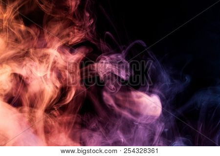 Red Anad Purple  Cloud Smoke On Black  Isolated Background