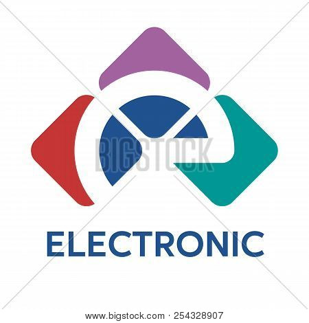 Electronic Internet Technology - Flat Vector Business Logo Template For Corporate Identity. Illustra