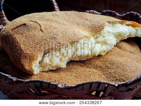 Traditional Moroccan Bread On A Street Market