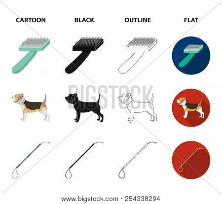 Dog, Cow, Cattle, Pet .vet Clinic Set Collection Icons In Cartoon, Black, Outline, Flat Style Vector