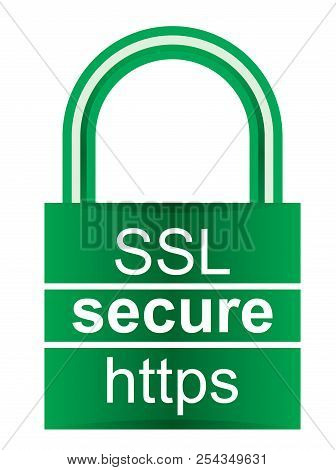 Webpage Security Green Padlock Icon For Your Presentation