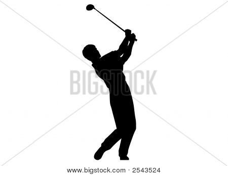 En mand, der udfører en Golf Swing.