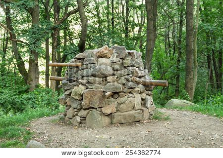 The Ancient Fortress Eski House Near The Forest.