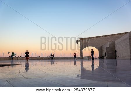 Doha, Qatar - Jan 9th 2018 - Locals And Residents Enjoying A Open Area In A Late Afternoon In Doha, 