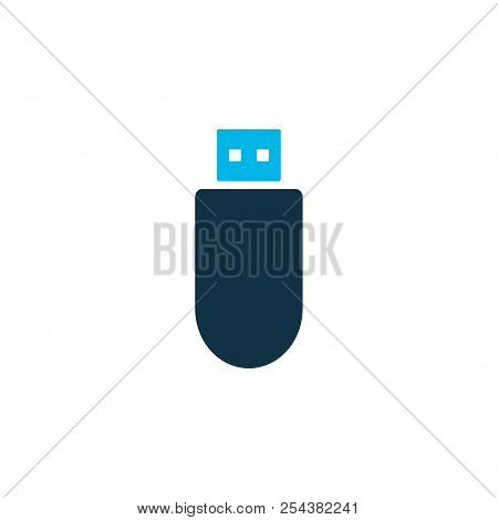 Flash Drive Icon Colored Symbol. Premium Quality Isolated Usb Drive Element In Trendy Style.