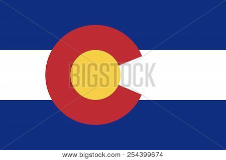 Flag Of The Usa State Of Colorado, Vector