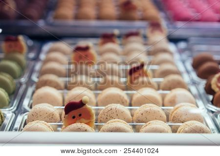 A Close-up Of A Sweet Biscuit Round Shape,