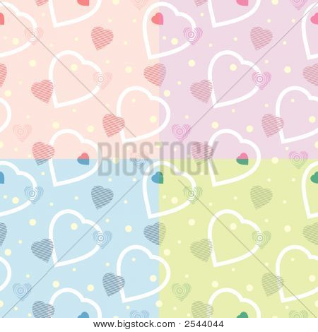 Bezešvé srdce Pattern pro pozadí / Vector