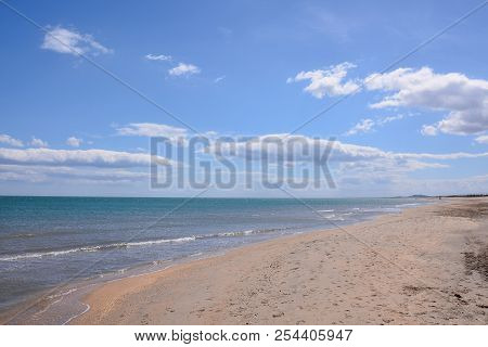 Photo Picture Empty Mediterranean Sand Beach In South France