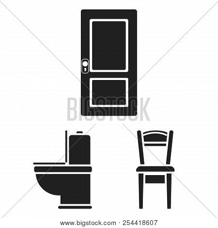 Furniture And Interior Black Icons In Set Collection For Design.home Furniture Vector Symbol Stock W