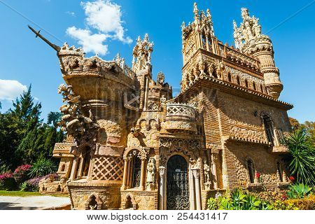 Benalmadena, Spain, April 08, 2018: Colomares Castle In Benalmadena, Dedicated Of Christopher Columb