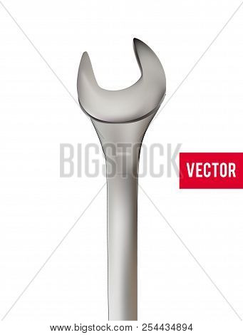 Photorealistic Vector Hardware Tool Key Made Of Stainless Still Iron. Realistic Illustration As A Sy