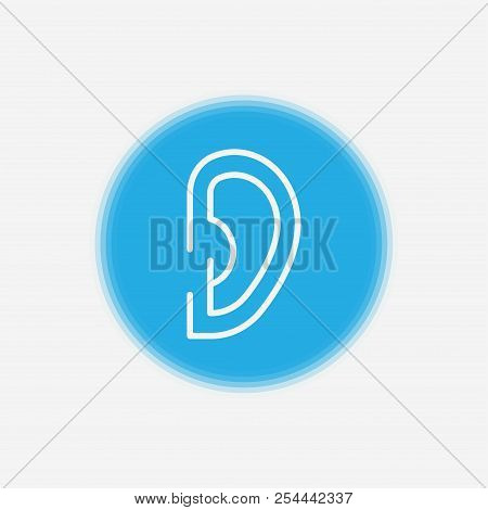 Ear And Ear Canal Outline Icon Image For Hearing  Listening Los. Audiometry, Hear.