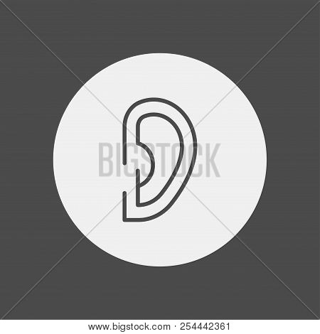Ear And Ear Canal Outline Icon Image For Hearing  Listening Los. Audiometry, Hear.
