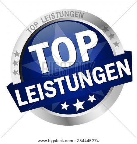 Round Colored Button With Banner And Text Top Performances (in German)