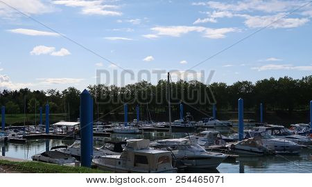 Photography Showing The Marina Of The City Of Macon, With Many Pleasure Crafts. The Photography Was 