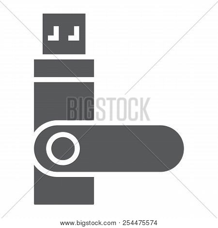 Usb Flash, Flash Card Glyph Icon, Electronic