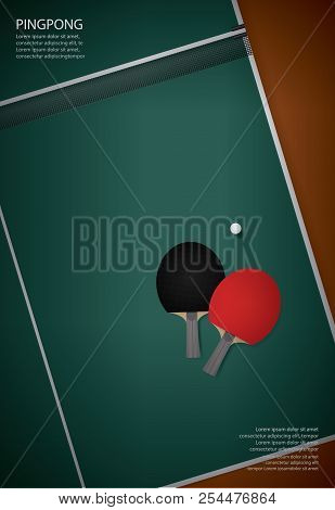Pingpong Sport Poster Design Template Vector Illustration
