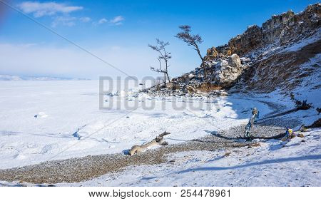 View Of Lake Baikal In Winter, The Deepest And Largest Freshwater Lake By Volume In The World, Locat
