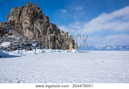 Cape Burkhan (shaman Rock) On Olkhon Island At Baikal Lake, Siberia, Russia