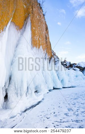 View Of Lake Baikal In Winter, The Deepest And Largest Freshwater Lake By Volume In The World, Locat