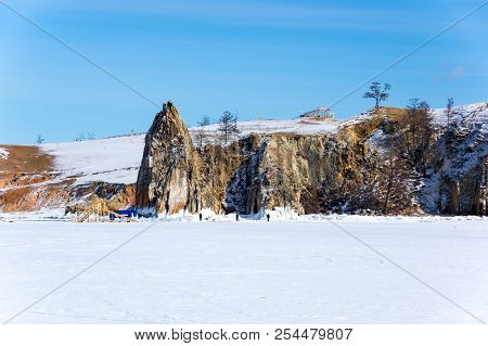 Cape Burkhan (shaman Rock) On Olkhon Island At Baikal Lake, Siberia, Russia