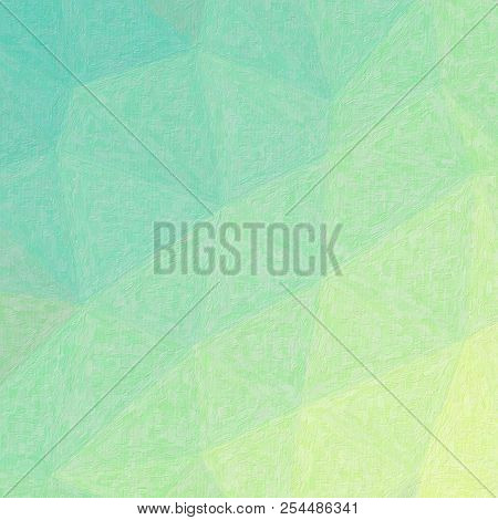 Stunning Abstract Illustration Of Green, Yellow And Lapis Lazuli Realistic Impasto Paint. Beautiful 