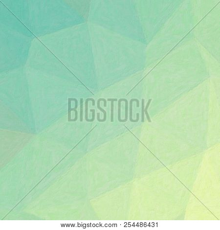 Nice Abstract Illustration Of Green, Yellow And Lapis Lazuli Impasto With Soft Brush Paint. Nice  Fo