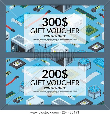 Digital Electronics. Vector Isometric Electronic Devices Discount