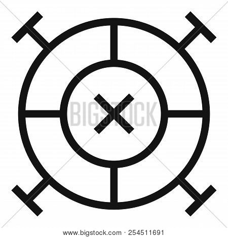Fighter Target Icon. Simple Illustration Of Fighter Target Icon For Web Design Isolated On White Bac