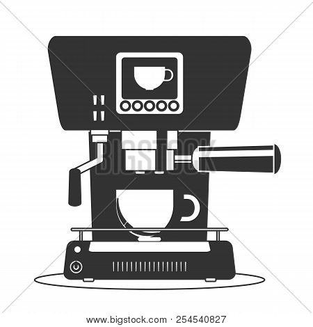 Coffee Maker Machine Icon Flat. Simple Stock Flat Vector Illustration.