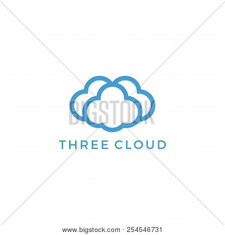 Three Cloud Logo Vector With Iconic Technology Style